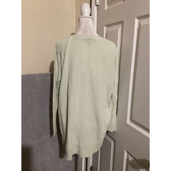 EILEEN FISHER Soft Textured Knit Linen Blend Long Sleeve Sweater Light Green M - Picture 4 of 5